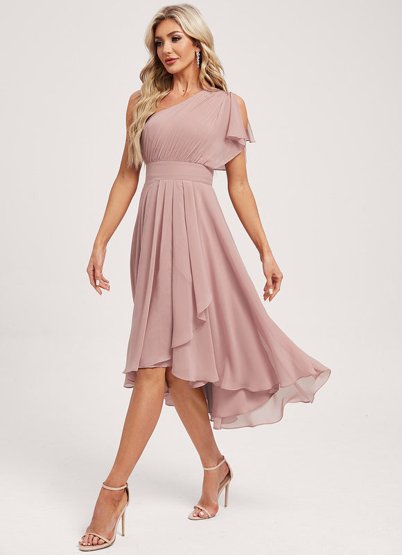 Robe Demoiselle D'Honneur Chiffon Rose - gallery 1