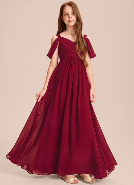 Robe Demoiselle D'Honneur Flottante Cerise