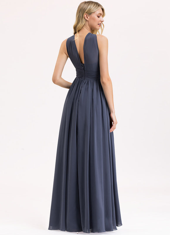 Robe Demoiselle D'Honneur À Volants Rose Pâle - gallery 3