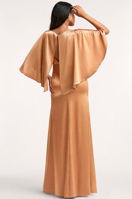 Robe Demoiselle D'Honneur Champagne Satin - gallery 2
