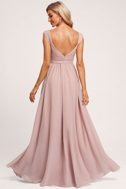 Robe Demoiselle D'Honneur Fluide Rose Doux - gallery 6