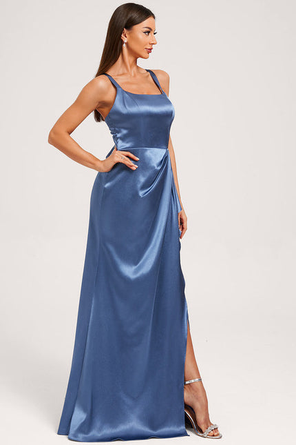 Robe Demoiselle D'Honneur Satin Fluide À Volants - gallery 1