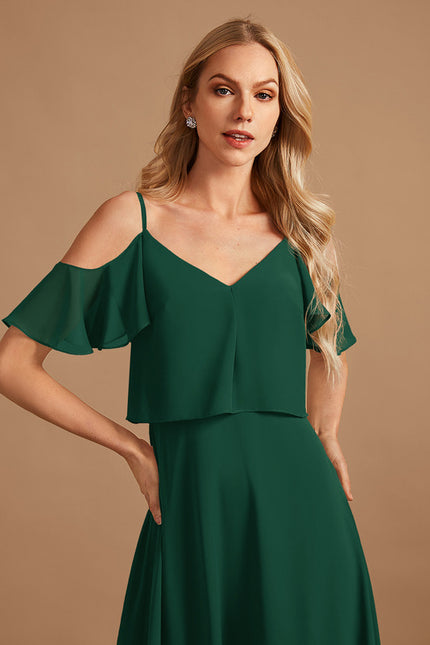 Robe Demoiselle D'Honneur À Volants Rose Pâle - gallery 4