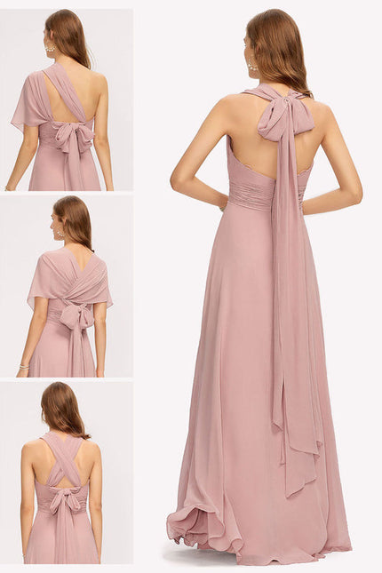 Robe Demoiselle D'Honneur Chic Mousseline Élancée - gallery 1