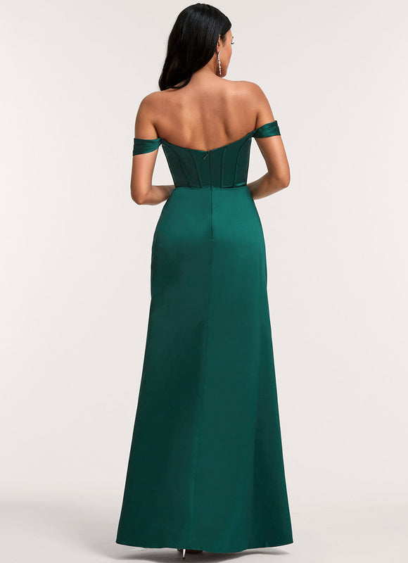 Robe Longue Demoiselle D'Honneur Vert Sauge - gallery 4