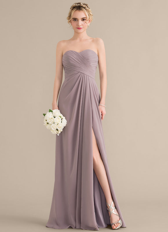 Robe Demoiselle D'Honneur Drapée Bordeaux