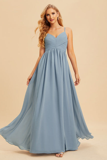 Robe Demoiselle D'Honneur Mousseline Beige - gallery 2