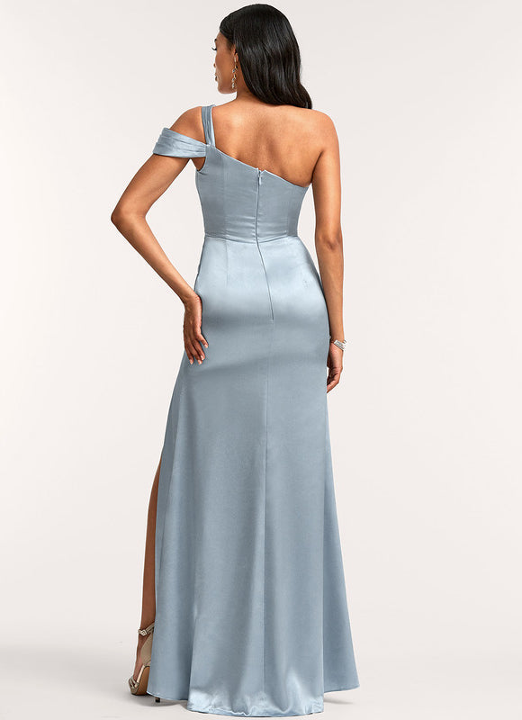 Robe Demoiselle D'Honneur Fluide Argentée - gallery 4