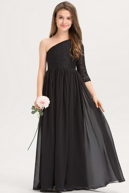 Robe Demoiselle D'Honneur Asymétrique Rose