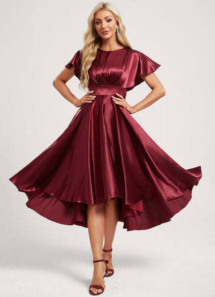 Robe Demoiselle D'Honneur Satinée Flamboyante