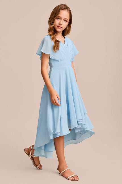 Robe Demoiselle D'Honneur Ailée Vert Pastel - gallery 5