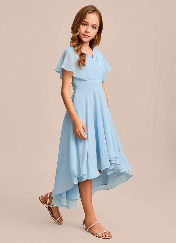 Robe Demoiselle D'Honneur Ailée Vert Pastel - gallery 5