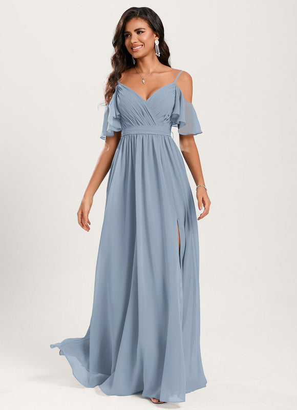 Robe Demoiselle D'Honneur Fluide Ciel - gallery 5