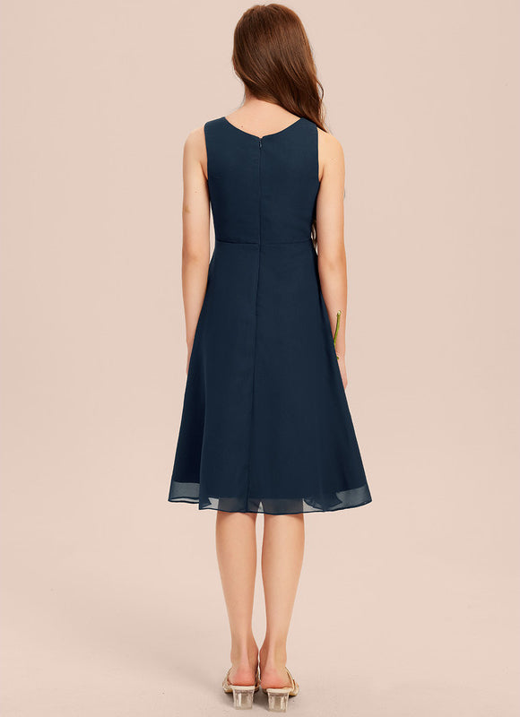 Robe Demoiselle D'Honneur Bleu Nuit Fluide - gallery 5