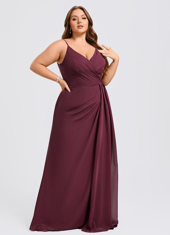 Robe Demoiselle D'Honneur À Volants Rose Pâle - gallery 6