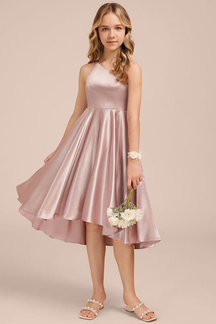 Robe Demoiselle D'Honneur Satin Rose Clair