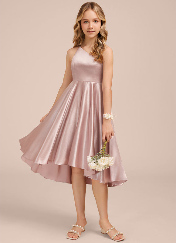 Robe Demoiselle D'Honneur Satin Rose Clair