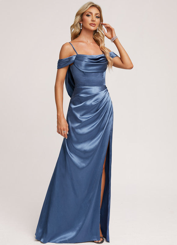 Robe Demoiselle D'Honneur Satin Éclatant - gallery 4