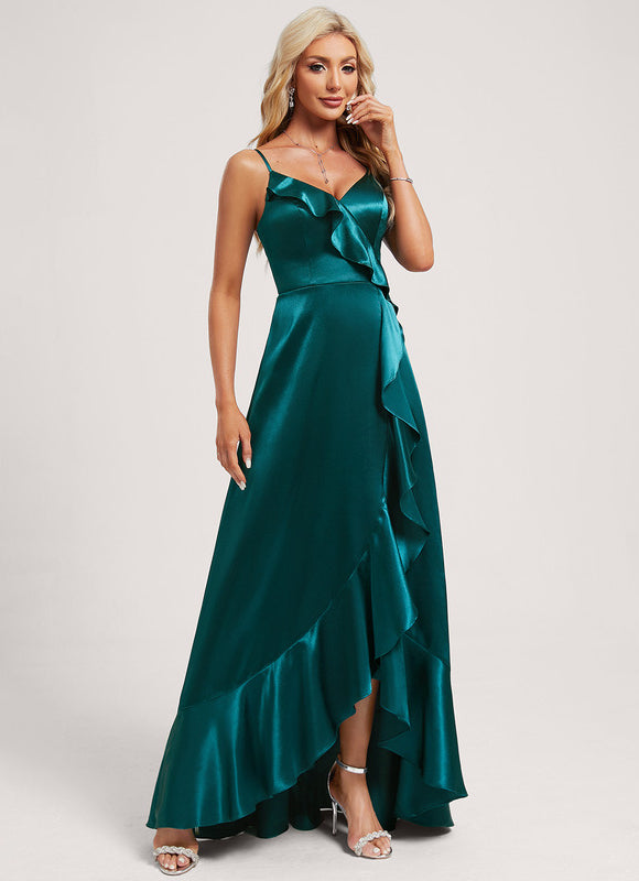 Robe Demoiselle D'Honneur En Satin - gallery 2