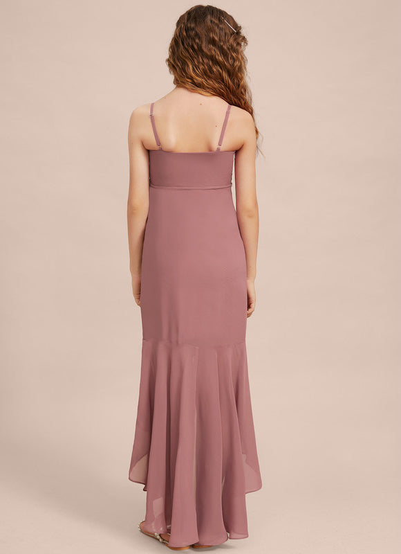 Robe Demoiselle D'Honneur Flottante Rosée - gallery 7