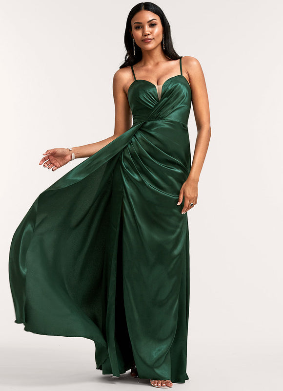 Robe Longue Satin Demoiselle D'Honneur