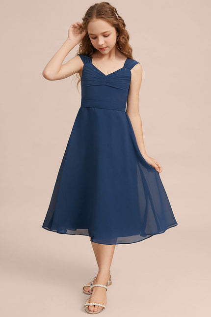 Robe Demoiselle D'Honneur Marine Élégante - gallery 3