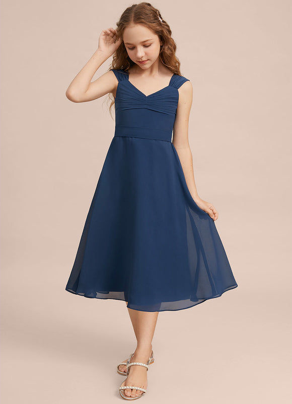 Robe Demoiselle D'Honneur Marine Élégante - gallery 3