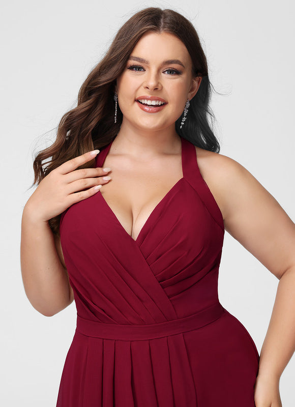 Robe Demoiselle D'Honneur Mousseline Beige - gallery 9