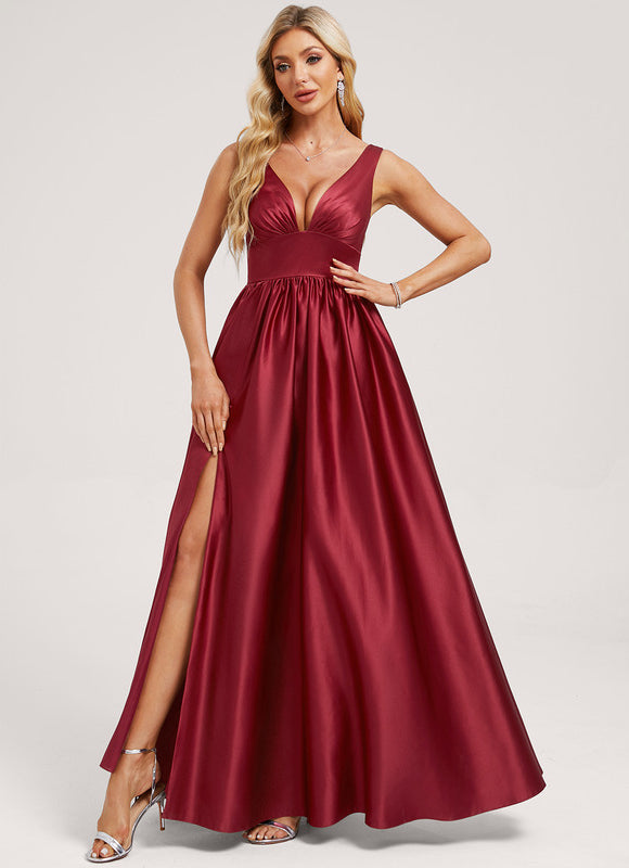 Robe Demoiselle D'Honneur Rose Satin - gallery 2