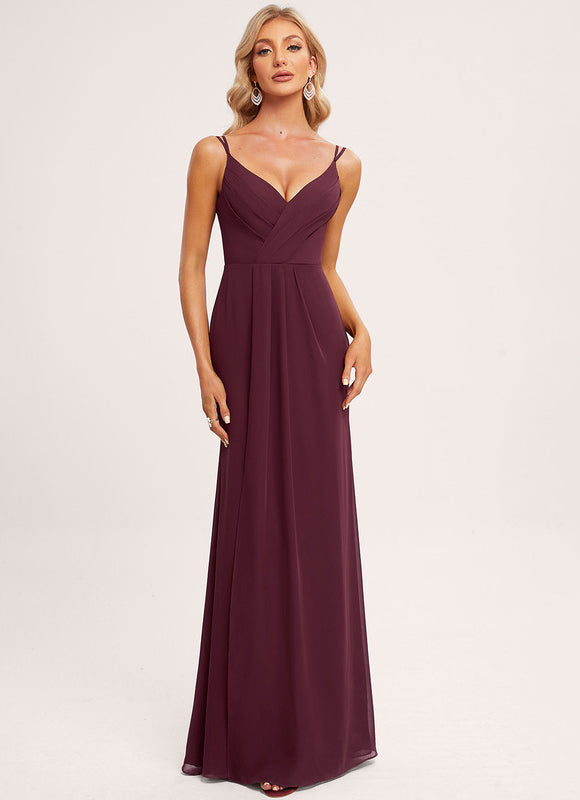 Robe Demoiselle D'Honneur À Volants Rose Pâle
