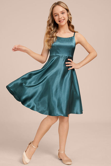 Robe Demoiselle D'Honneur Satin Vert Clair - gallery 3