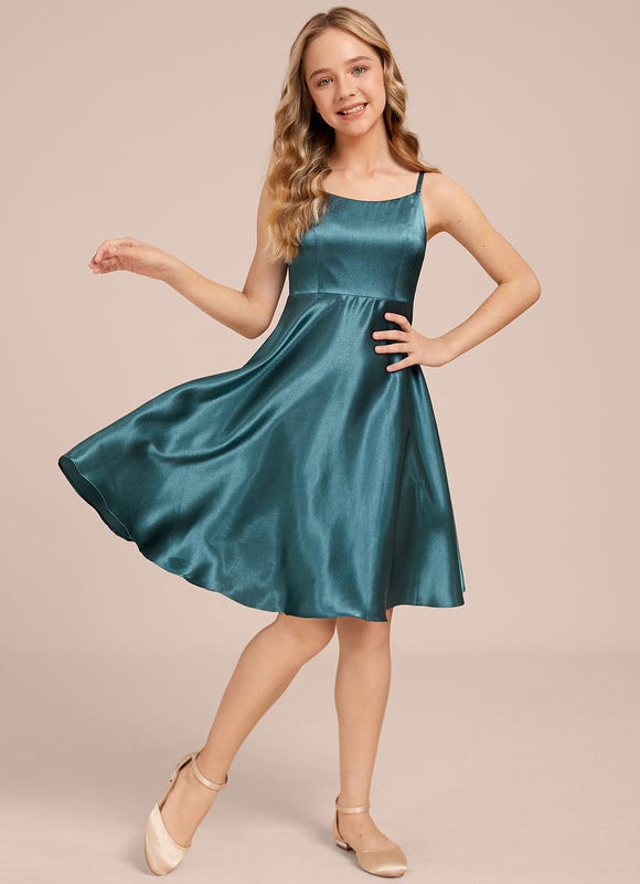 Robe Demoiselle D'Honneur Satin Vert Clair - gallery 3