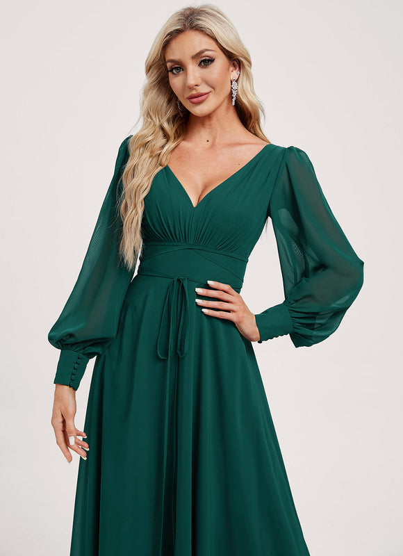Robe Demoiselle D'Honneur Mousseline Beige - gallery 4