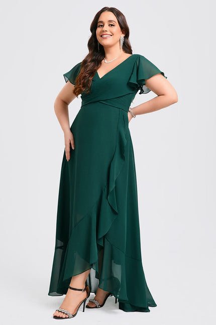 Robe Demoiselle D'Honneur Asymétrique Fluide - gallery 6