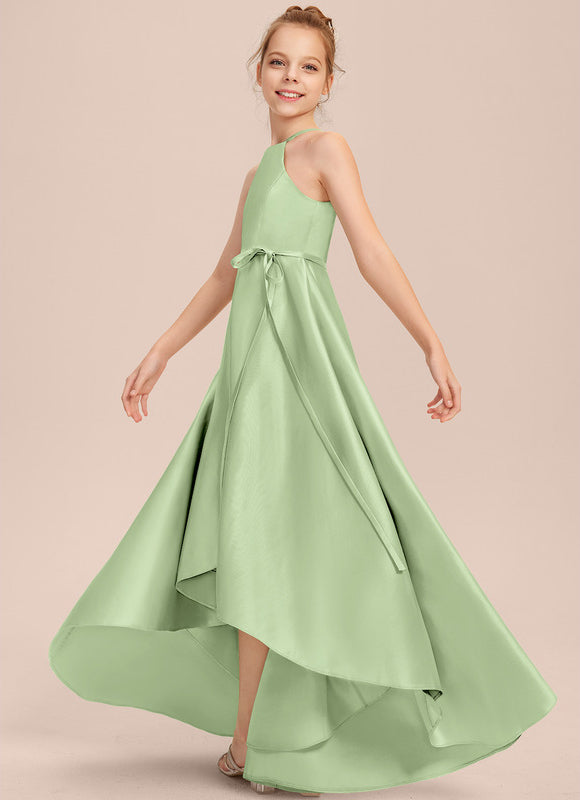 Robe Demoiselle D'Honneur Satin Fluide Asymétrique - gallery 4