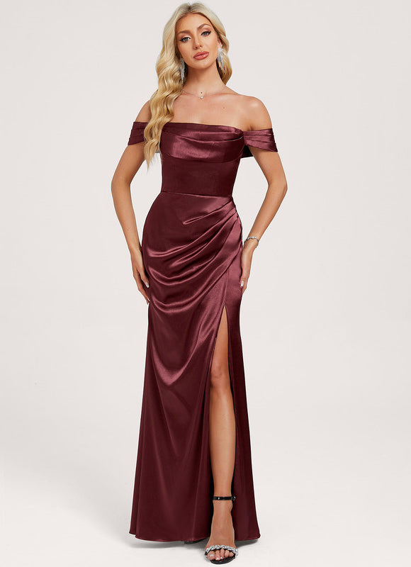 Robe Demoiselle D'Honneur Col Bateau