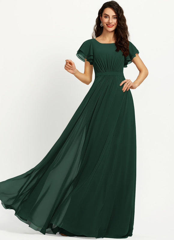 Robe Demoiselle D'Honneur Émeraude Fluide - gallery 4