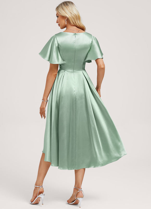 Robe Demoiselle D'Honneur En Satin - gallery 4