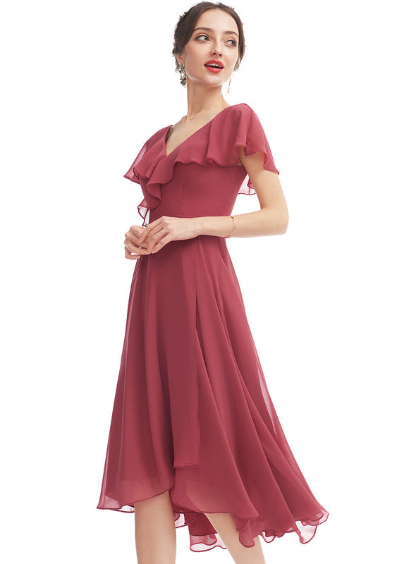 Robe Demoiselle D'Honneur Asymétrique Fluide - gallery 1