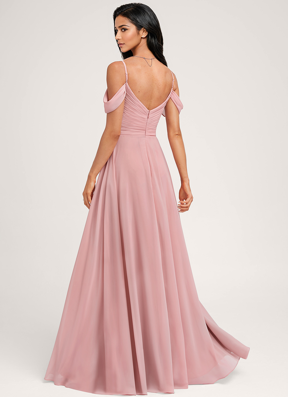 Robe Demoiselle D'Honneur Fluide Beige - gallery 4