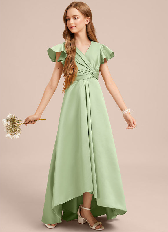 Robe Demoiselle D'Honneur Asymétrique Marine - gallery 4