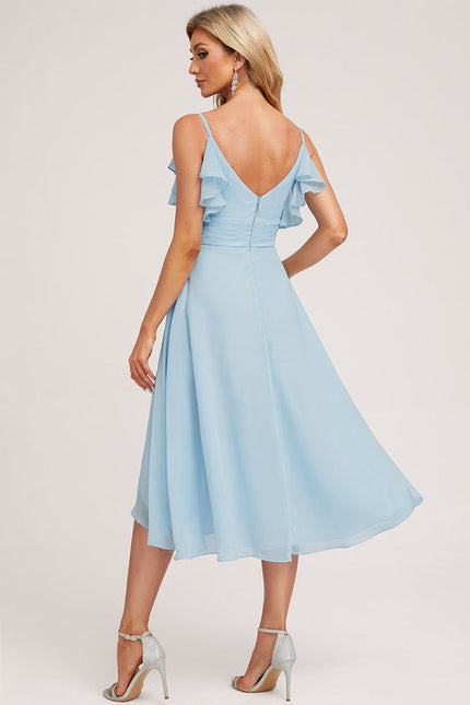 Robe Demoiselle D'Honneur Asymétrique Fluide - gallery 1