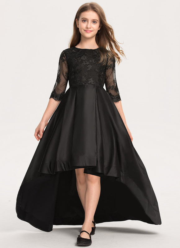 Robe Demoiselle D'Honneur Noir Satin