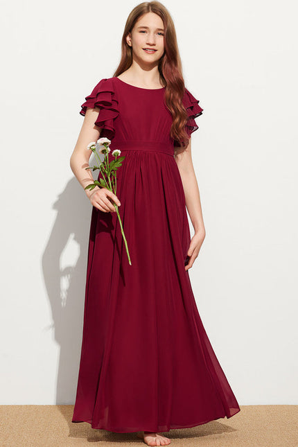 Robe Demoiselle D'Honneur Volante Prune - gallery 1