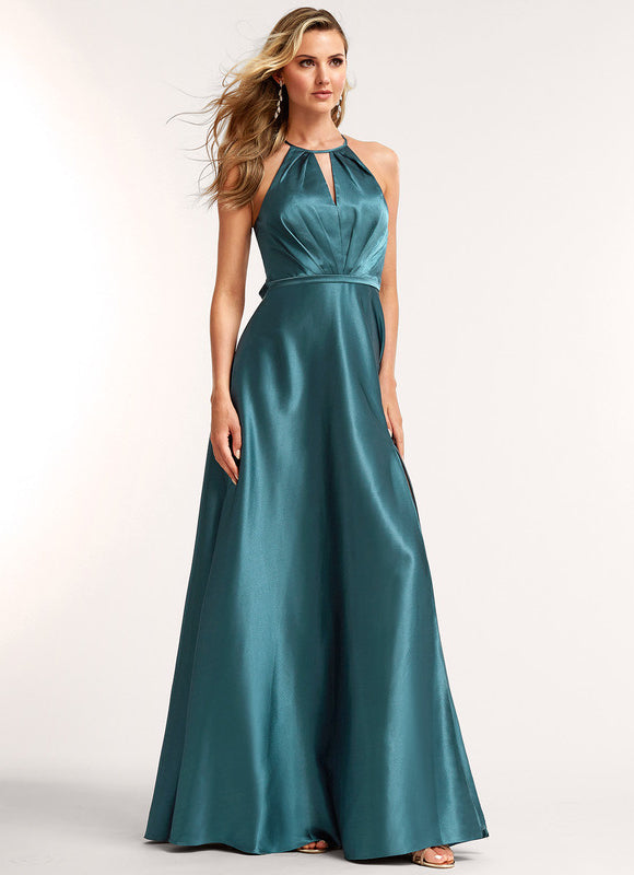 Robe Demoiselle D'Honneur Satin Bleu Nuit - gallery 4