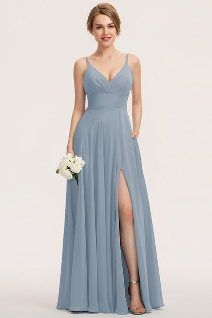 Robe Demoiselle D'Honneur Élégante Bordeaux - gallery 2