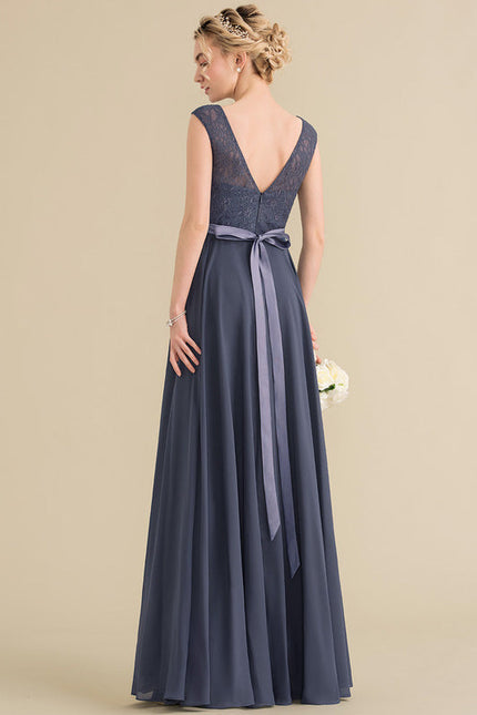 Robe Demoiselle D'Honneur Satin Sombre - gallery 4