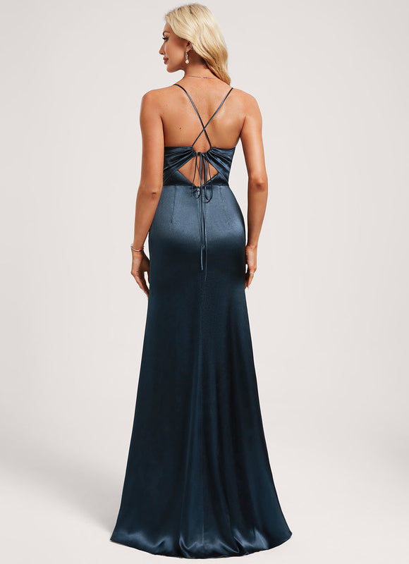 Robe Longue Satin Demoiselle D'Honneur - gallery 5
