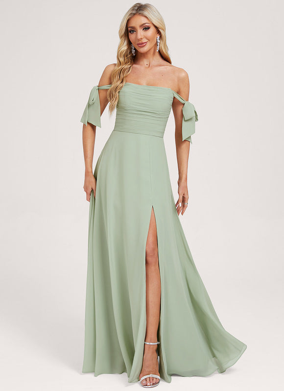 Robe Demoiselle D'Honneur Fluide Vert Tendre - gallery 3