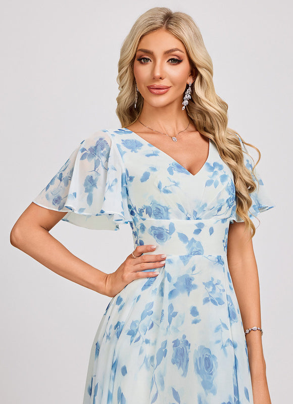 Robe Demoiselle D'Honneur Asymétrique Fluide - gallery 4